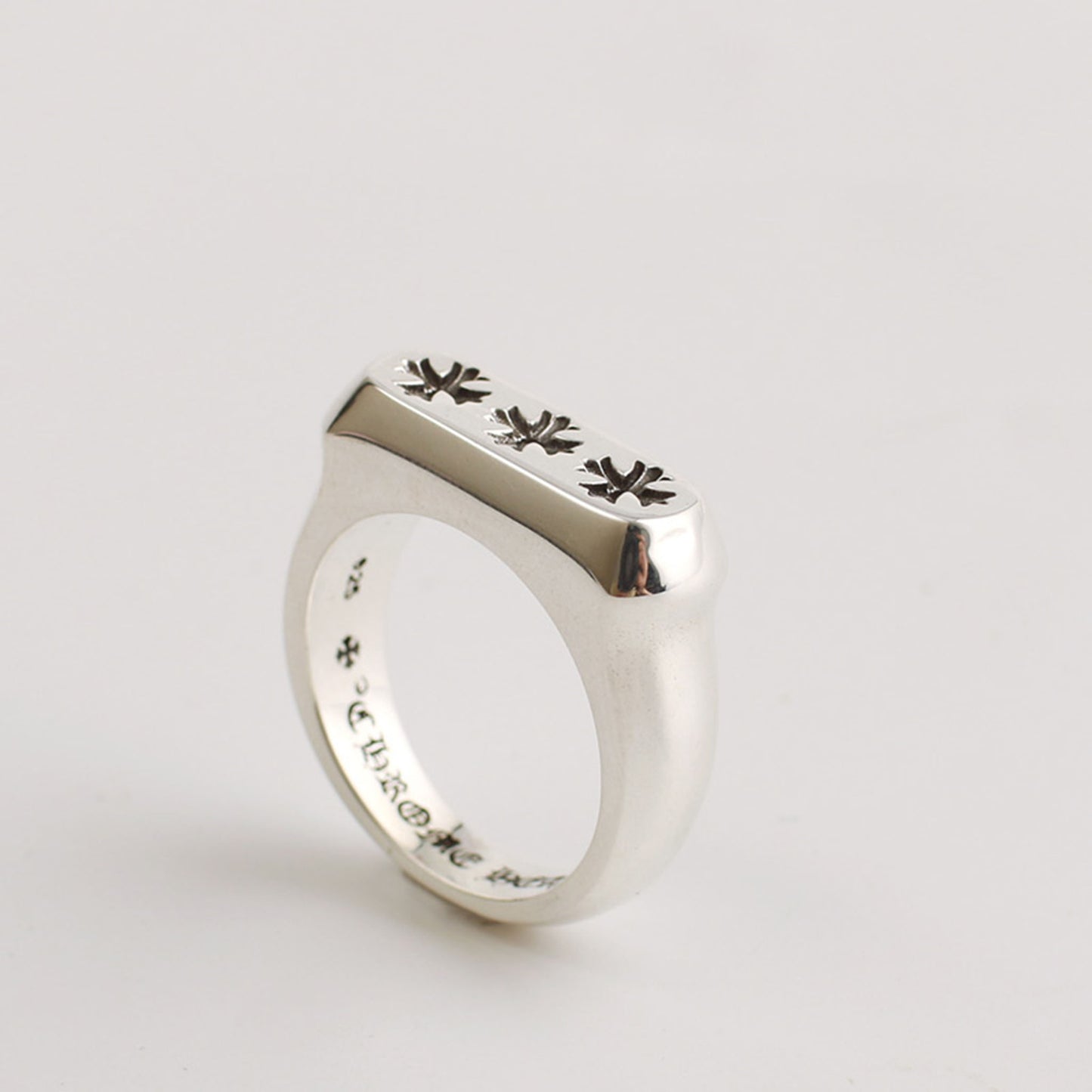 Sterling Silver Gothic Cross Ring, Chrome Hearts Punk Statement Silver Rings