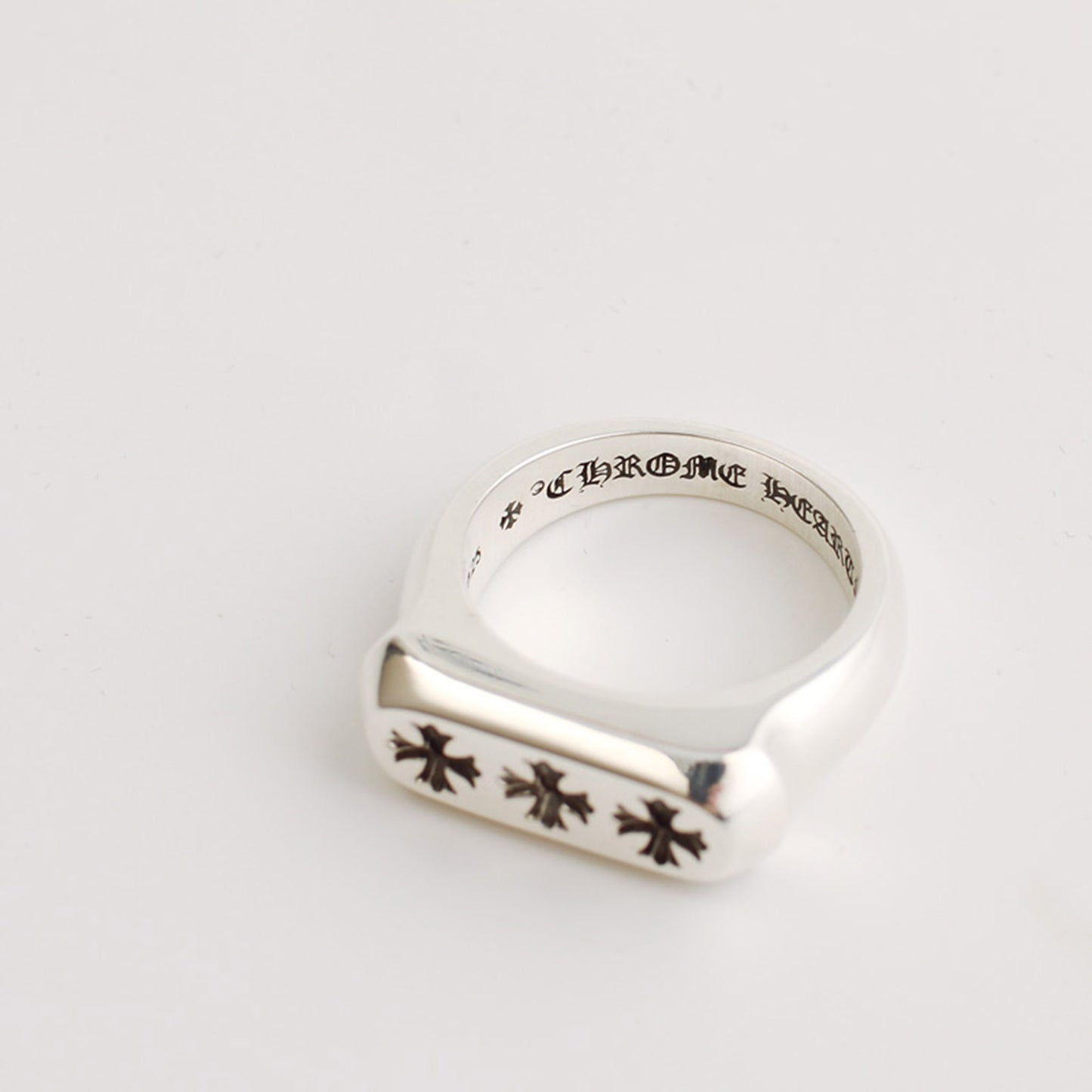 Sterling Silver Gothic Cross Ring, Chrome Hearts Punk Statement Silver Rings