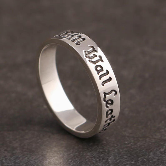 Sterling Silver Couple Rings, BWL Anniversary Rings, Punk Statement Relationship Alphabet Ring