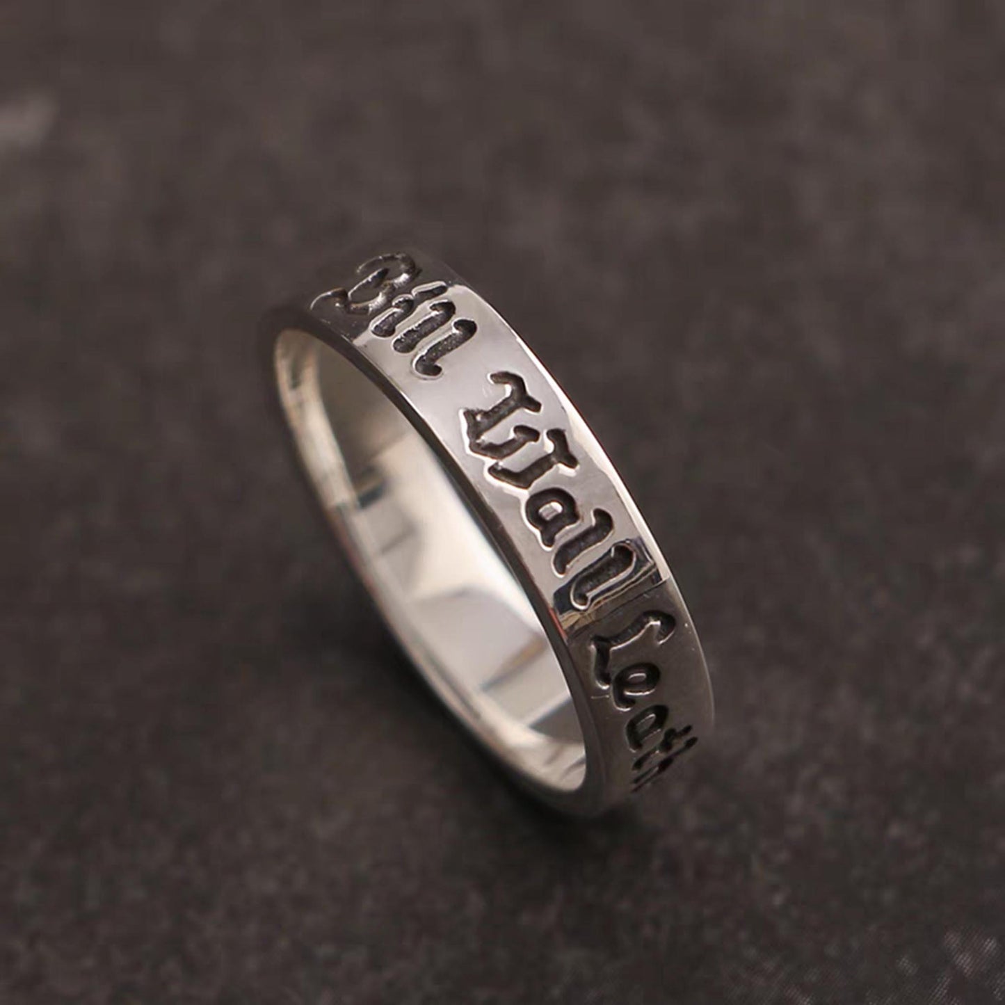 Sterling Silver Couple Rings, BWL Anniversary Rings, Punk Statement Relationship Alphabet Ring