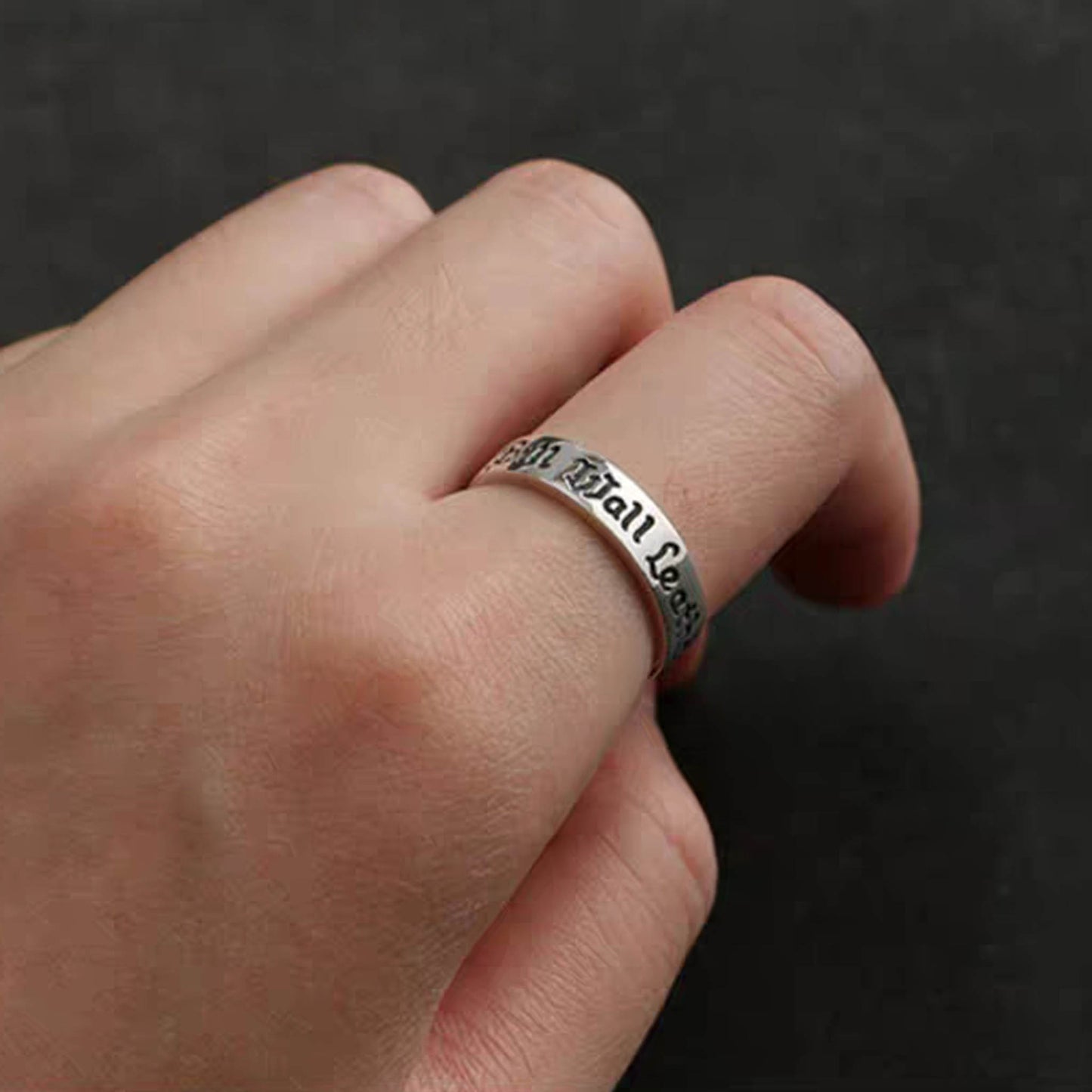 Sterling Silver Couple Rings, BWL Anniversary Rings, Punk Statement Relationship Alphabet Ring