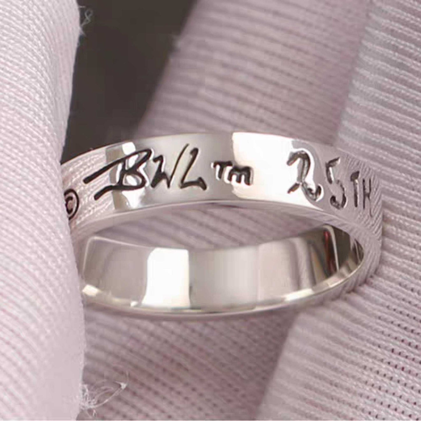 Sterling Silver Couple Rings, BWL Anniversary Rings, Punk Statement Relationship Alphabet Ring