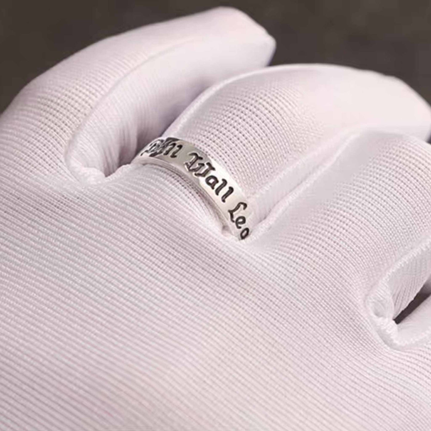 Sterling Silver Couple Rings, BWL Anniversary Rings, Punk Statement Relationship Alphabet Ring