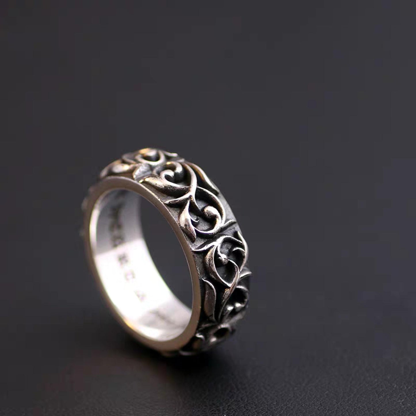 Statement-Ringe aus Sterlingsilber, Ring mit Ewigem Weinreben-Design, Beziehungsringe aus Silber