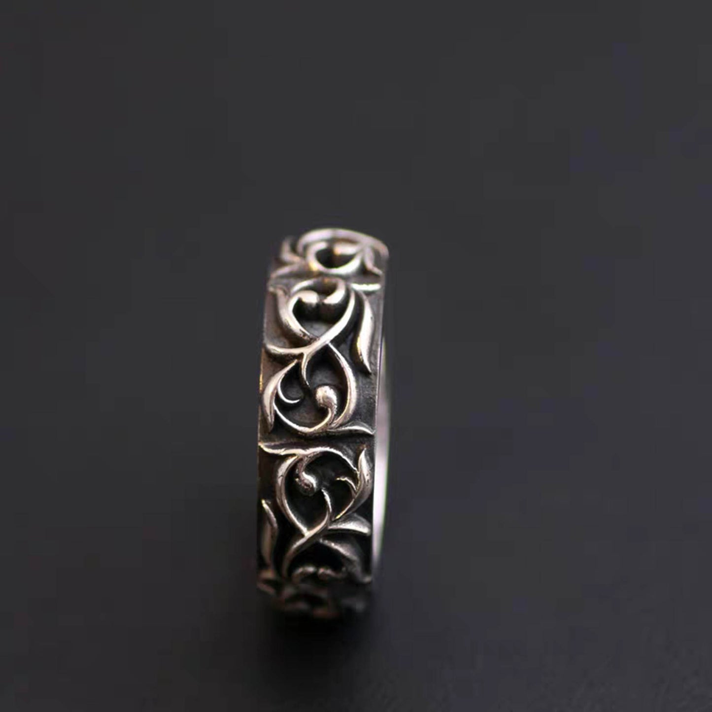 Statement-Ringe aus Sterlingsilber, Ring mit Ewigem Weinreben-Design, Beziehungsringe aus Silber