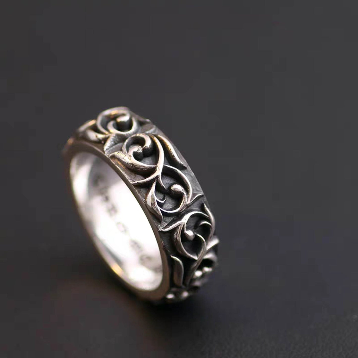 Statement-Ringe aus Sterlingsilber, Ring mit Ewigem Weinreben-Design, Beziehungsringe aus Silber