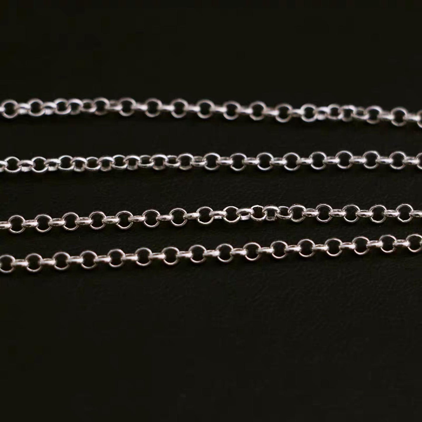 Sterling Silver Necklace, 3mm Silver Rolo Chain Necklace