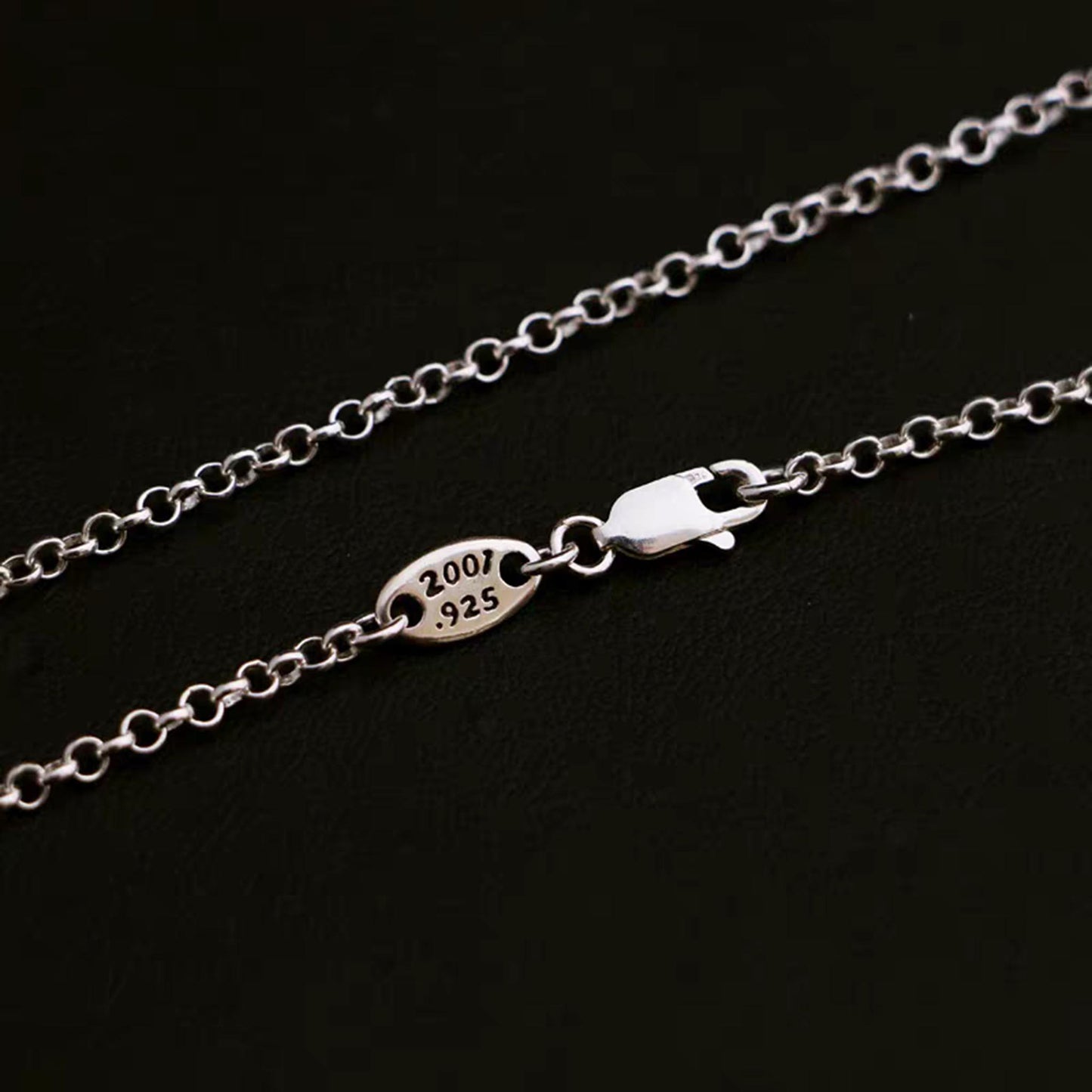 Sterling Silver Necklace, 3mm Silver Rolo Chain Necklace