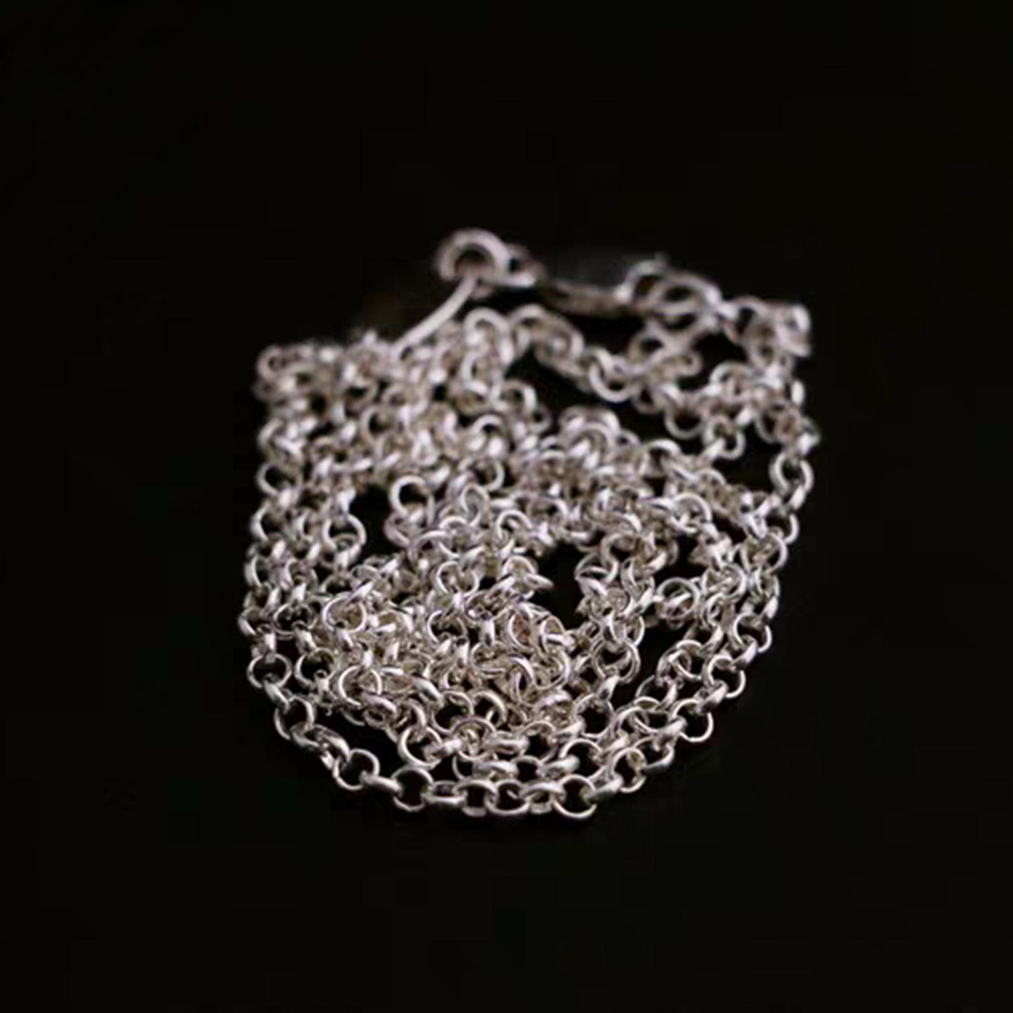 Sterling Silver Necklace, 3mm Silver Rolo Chain Necklace