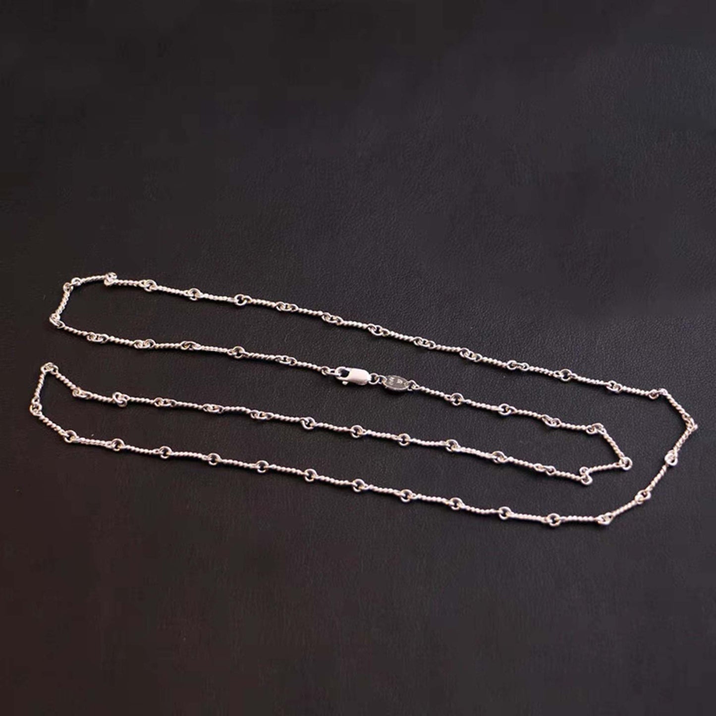 Sterling Silver Twisted Necklace, 3mm Chain Necklace