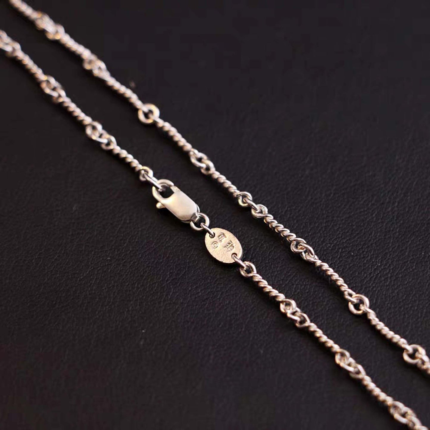 Sterling Silver Twisted Necklace, 3mm Chain Necklace